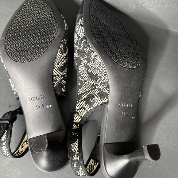 Vivaia Black Lace Pointed-Toe Singback Heels (Addison) Size 41.5. US 10.5/11 - Picture 7 of 8